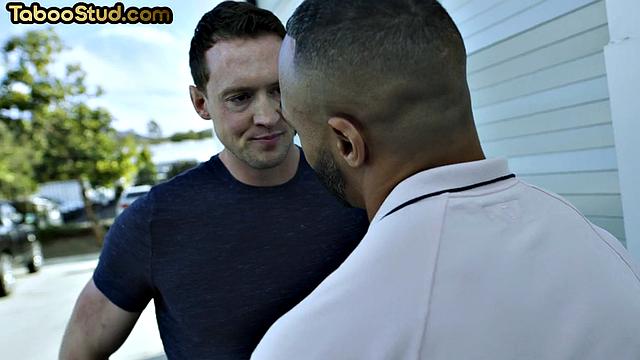 Muscled ebony jock doggystyled by lover