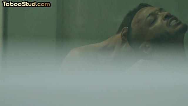 Muscled ebony jock doggystyled by lover