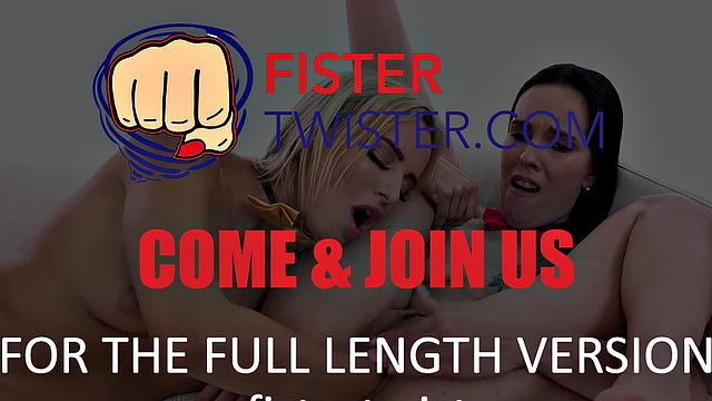 Lesbian Fisting For Raven-Haired Tattooed Babe