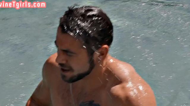 Big titted shemale banged in the asshole by dirty fucker