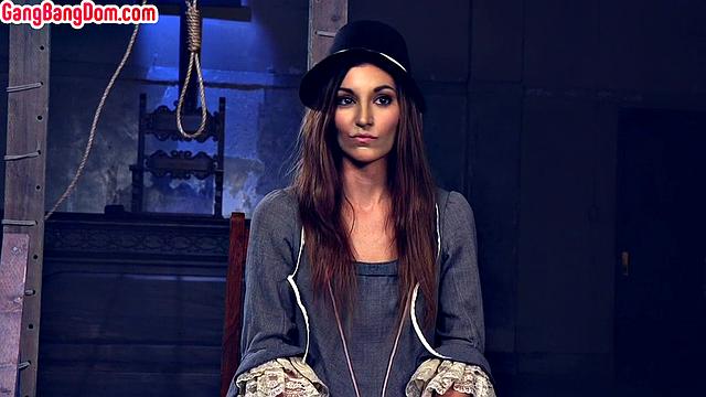 Cutie babe gets dominated and gangbanged