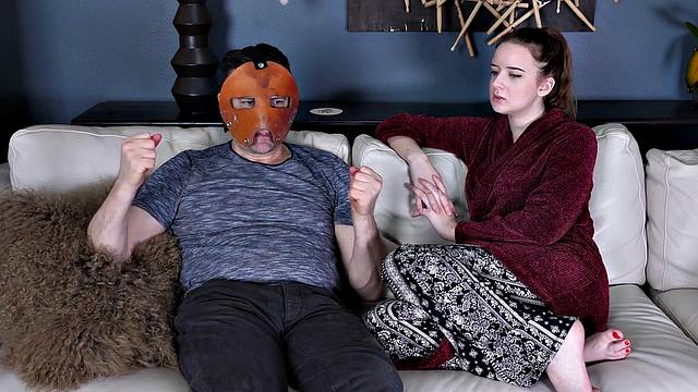 Teen on her knees gets face fucked