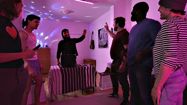 Str8 athletic DJ fucks skinny twink at party