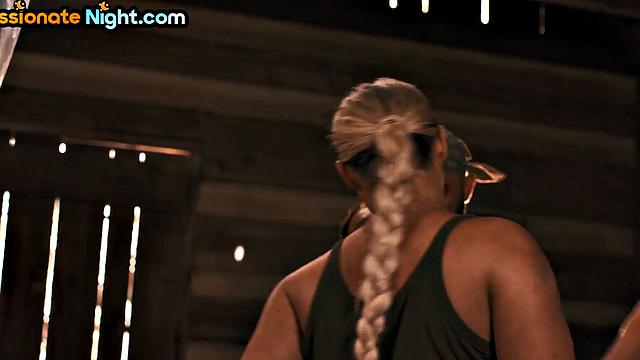 Cockhungry babes deepthroated in soldier