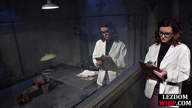 Hardtied babe fucked with strapon in asshole