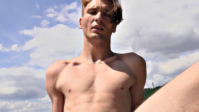 Picked Euro stud POV fucked outdoor in public place