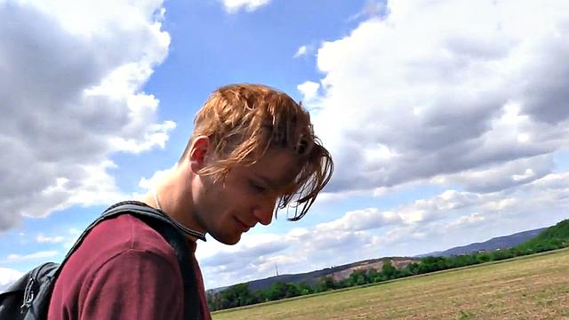 Picked Euro stud POV fucked outdoor in public place