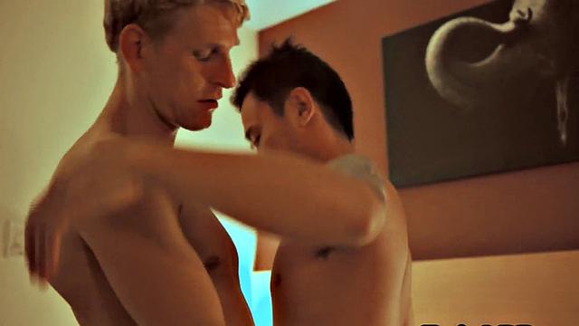 Asian twink rimmed by blond white stud