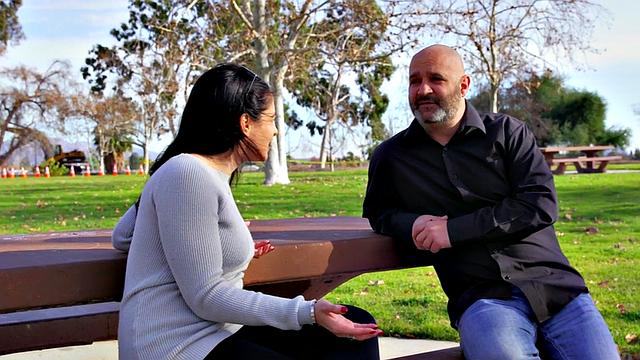 Short guy bangs MILF and babe in a threesome till cum on tits