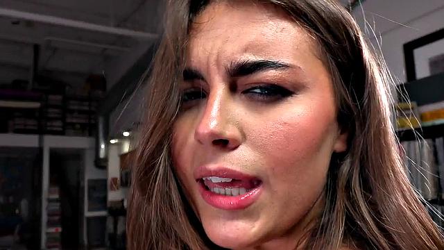 Dirtytalking babe stroking and rubbing pussy on cock in POV