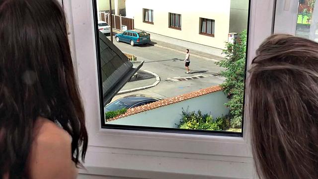 Real outdoor orgy with drivers