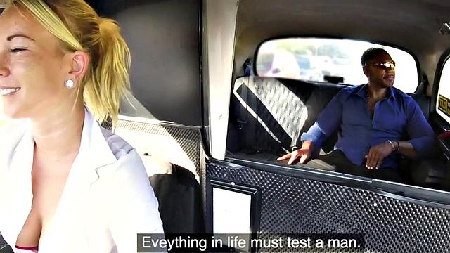 BBC loving busty MILF IR fucked in her cab by the customer