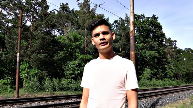 Str8 Euro stud goes in public outdoor POV for money