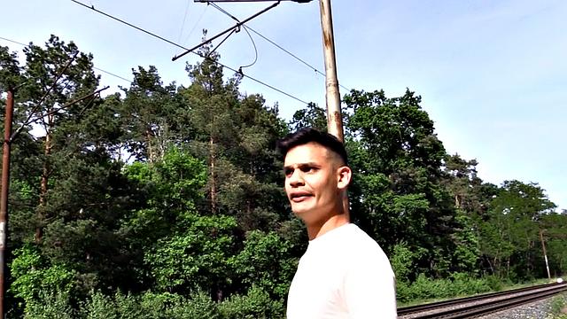 Str8 Euro stud goes in public outdoor POV for money