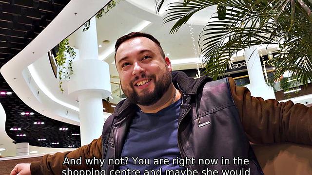 HUNT4K. Belle with red hair fucked by stranger in toilet in front of boyfriend