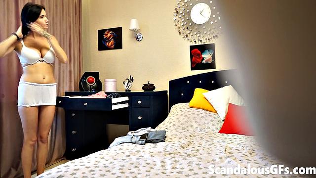 My girlfriend trying out all the outfits in her wardrobe