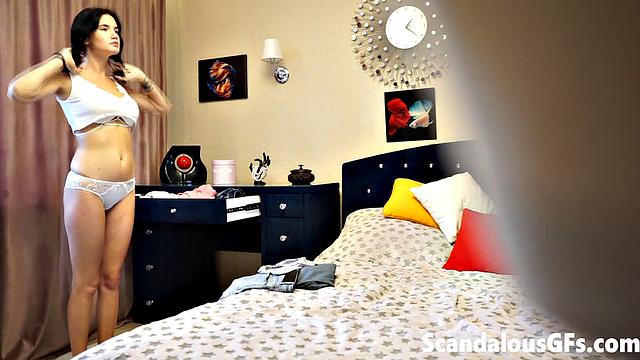 My girlfriend trying out all the outfits in her wardrobe