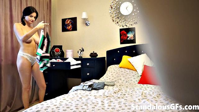 My girlfriend trying out all the outfits in her wardrobe