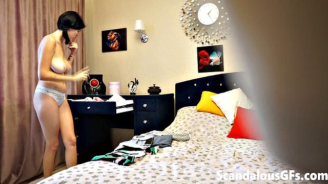 My girlfriend trying out all the outfits in her wardrobe