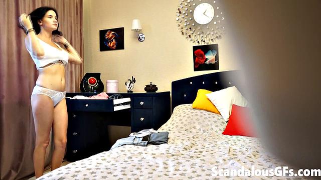 My girlfriend trying out all the outfits in her wardrobe