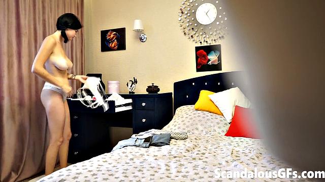 My girlfriend trying out all the outfits in her wardrobe