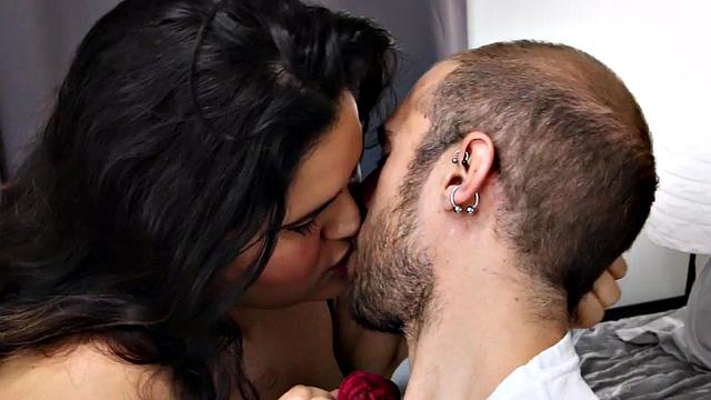 Lingerie BBW giving head and jerks lucky guy