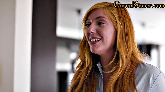 Horny lesbians licking each other