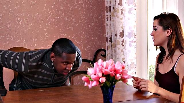 Brunette nanny seduces before pussy pounded with BBC