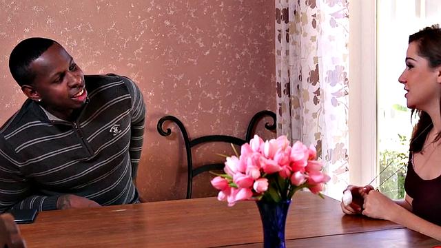 Brunette nanny seduces before pussy pounded with BBC