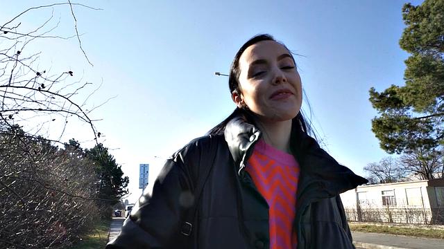 Amateur babe doggystyled outdoors