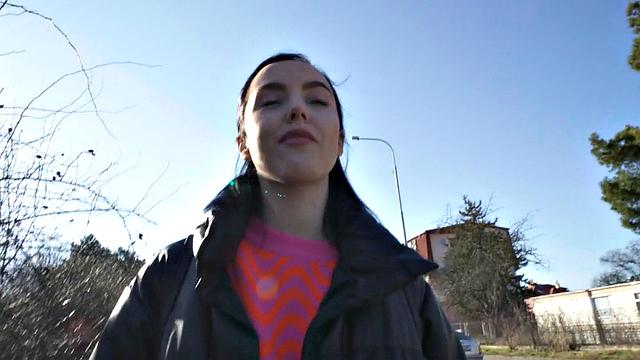 Amateur babe doggystyled outdoors