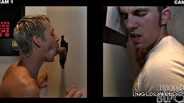 Sexy horny guy in gloryhole