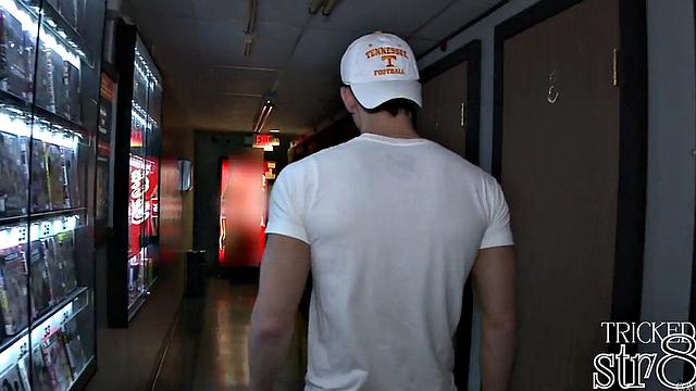 Sexy horny guy in gloryhole