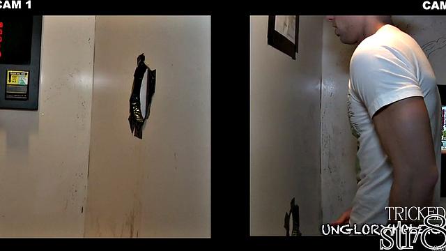 Sexy horny guy in gloryhole