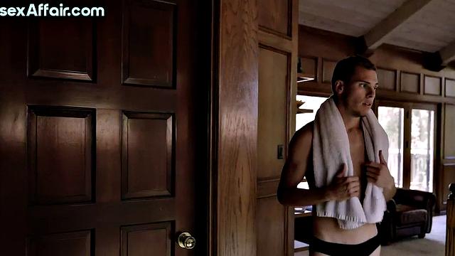 Cocksucking bisex babe jerking in 3some after pussylicking