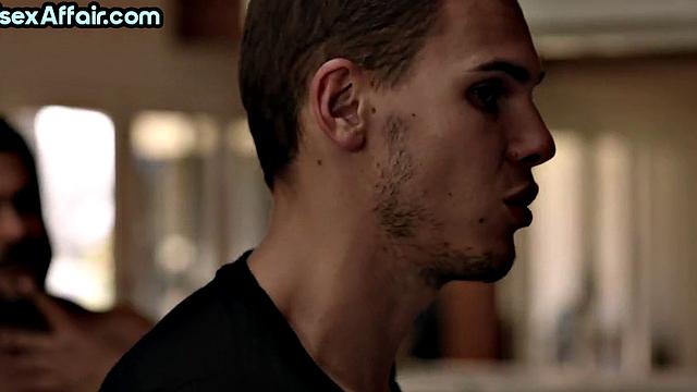 Cocksucking bisex babe jerking in 3some after pussylicking