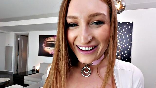 Kinky tattooed babe takes two hard cocks in her bald pussy and ass and takes a mouthful of cum