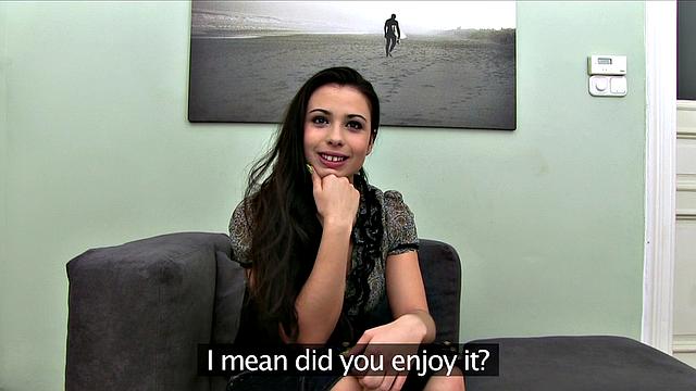 Innocent Brunette Turns Into Hungry Cock Gobbler