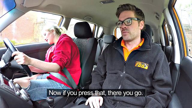 Blonde Art Student gets her tight pussy pounded in reverse cowgirl and glasses