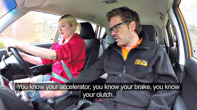 Blonde Art Student gets her tight pussy pounded in reverse cowgirl and glasses