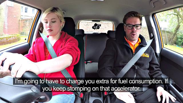 Blonde Art Student gets her tight pussy pounded in reverse cowgirl and glasses