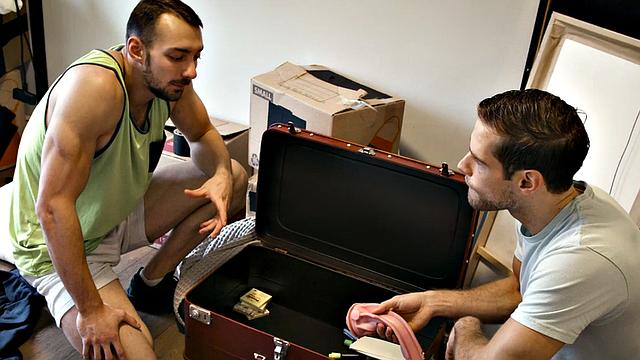 Muscular bottom sucking and riding stepbro for cum