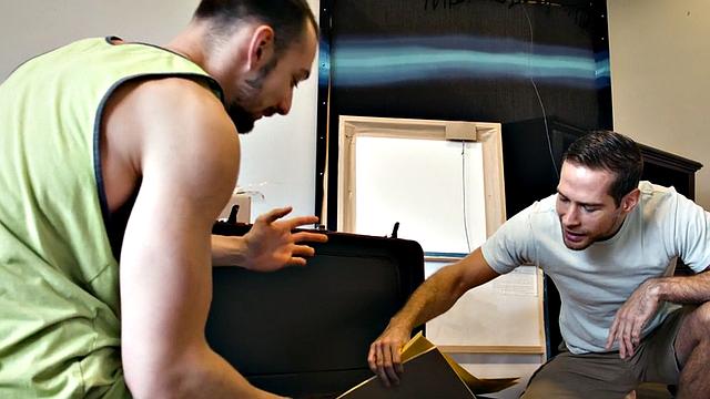 Muscular bottom sucking and riding stepbro for cum