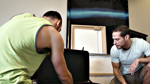 Muscular bottom sucking and riding stepbro for cum