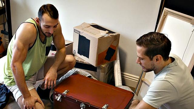 Muscular bottom sucking and riding stepbro for cum