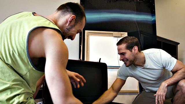 Muscular bottom sucking and riding stepbro for cum