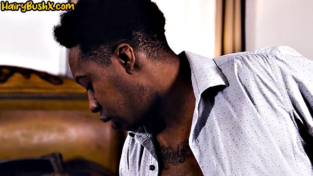 Bushy babe deepthroating lucky BBC