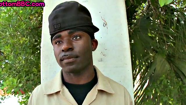 Ebony thug picked up and plowed outdors by white top