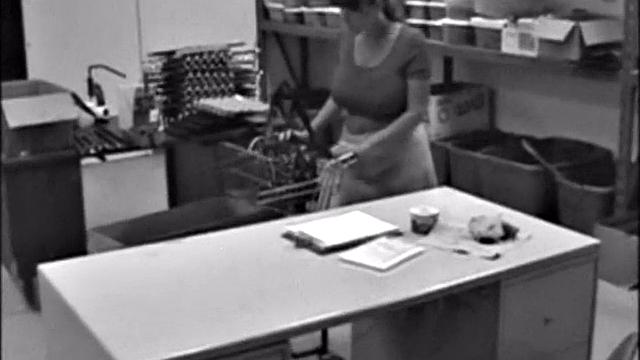 busty milf secretly finger fucks herself in the back of the warehouse and nearly gets caught