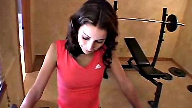 Hot teen fingers her pussy in masturbation